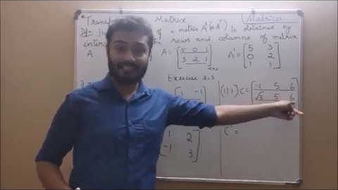 MATRICES Part 3, Transpose of a Matrix. class 12