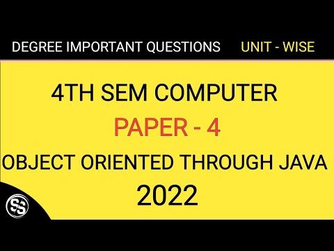 Degree 4th sem computer important questions | 4th sem computer paper - 4 | Object oriented programmi