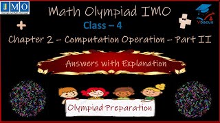 #vbacus ✍️Class 4 SOF IMO MATHS OLYMPIAD CHAPTER 2, Computation Operation Part - II 🔥#imo