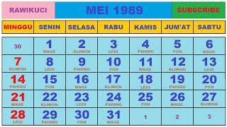 KALENDER TAHUN 1989