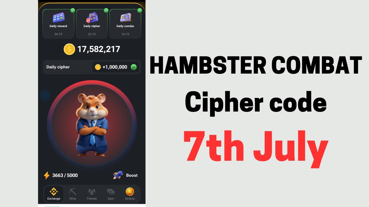 Hamster Combat Cipher Code 7th July - YouTube
