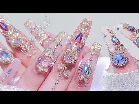 sub) 고전적인 엔틱네일✨💗/ 팁 연장 초간단 꿀팁!🍯 / 파우더네일 / 마블네일 / 네일팁연장 / 연장네일 / 네일아트 / 셀프네일 / 네일ASMR