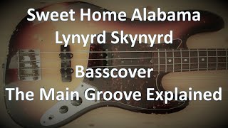 Lynyrd Skynyrd Sweet Home Alabama. The Main Groove Explained. Bass Cover Tabs Score Transcription