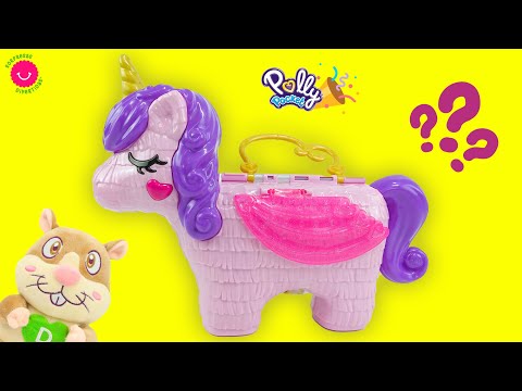 🎉 Polly Pocket Piñata Party Unicornio 🦄 Tiene muchas sorpresas dentro, ¡es un parque temático!