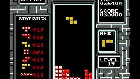 NES PAL Tetris - 54 Lines on Level 19 (PB from 05.01.2021)