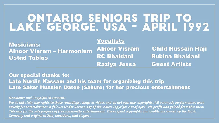 Ontario Seniors trip to Lake George, USA  - April ...