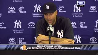 New York Yankees Derek Jeter on his teammates