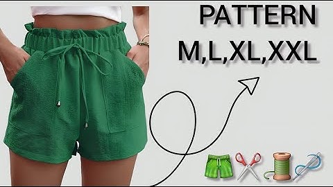 Shorts Pattern in 8 Min🧶 for 4 Sizes M, L, XL, 2XL -🧵🪡 Simple and Quick for Beginners✅️