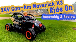 24V Can Am Maverick X3 Kids Ride On - Assembly & Review screenshot 3