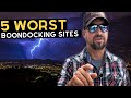 5 Worst RV Boondocking Sites