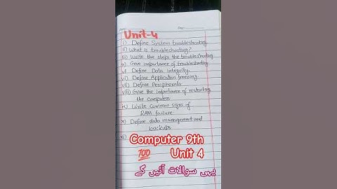 computer science class 9th Unit 4 ||System Troubleshooting