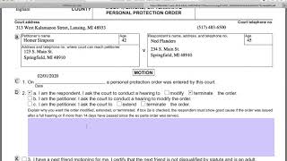Filing a Motion to Modify, Extend, or Terminate a PPO