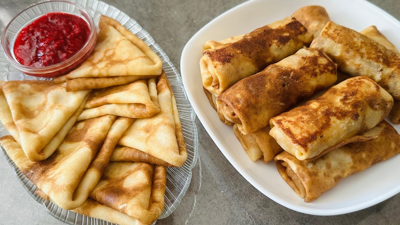 Тонкие блинчики на молоке / Рецепт блинчиков на молоке + рецепт начинки для фаршированных блинчиков