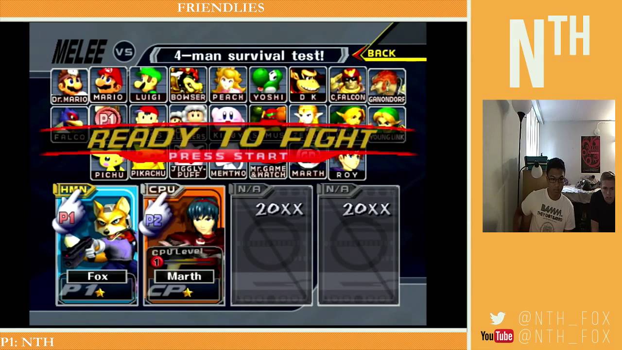 Nth (Fox) vs Pup (Marth, Falcon, Falco) Friendlies