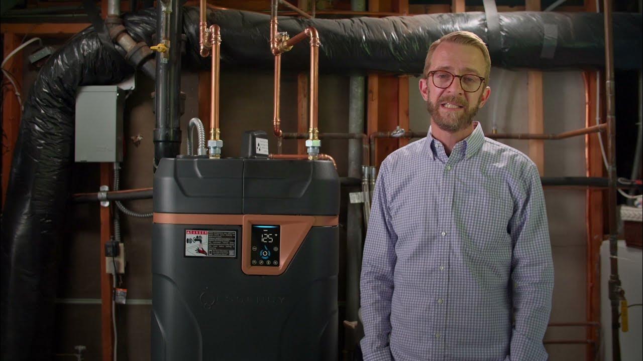 New Essency water heater neatly replaces gas water heater. YouTube