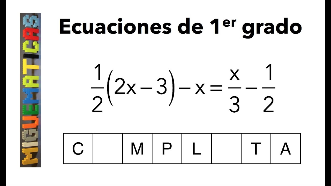 ejemplo ecuaciones de primer grado