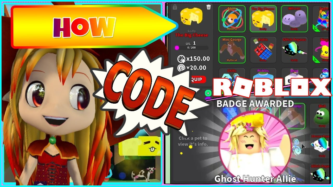 code-the-big-cheese-godly-pet-from-allie-new-quest-roblox-ghost-simulator-youtube