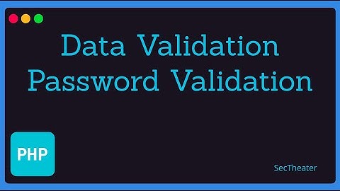 [PHP 7.4 basics in Arabic #24] - Password validation