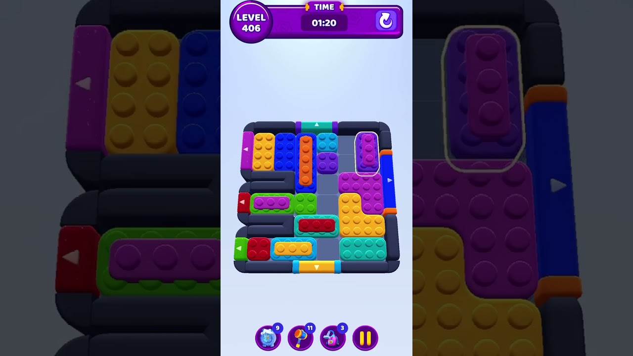 Color Block Jam Level 406 Solution Walkthrough 