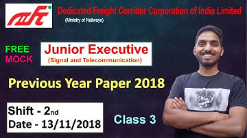 DFCCIL junior executive signal and telecommunication  Previous Year Paper 2018 Class 3 #freestudy