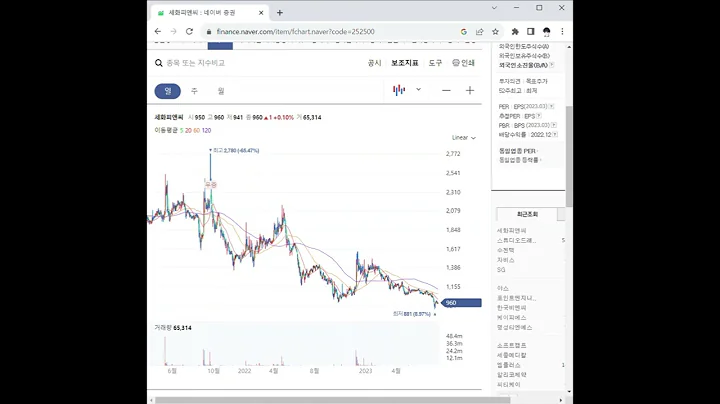 252500세화피앤씨 주가 전망 및 차트 분석