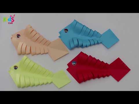        طريقة عمل سمكة بالورق الملون