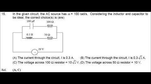 AC Parrallel Circuit problem(IIT JEE 2012 Paper)