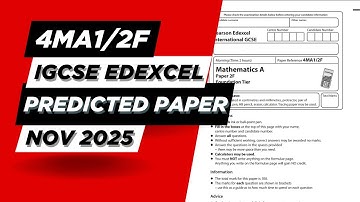 Predicted Paper IGCSE Edexcel Maths A | Foundation Paper 2 4ma1/2F | Nov 2025 | Walkthrough