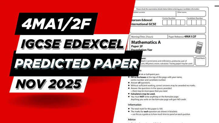 Predicted Paper IGCSE Edexcel Maths A | Foundation Paper 2 4ma1/2F | Nov 2025 | Walkthrough