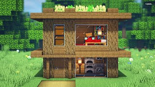 ⚒ Minecraft | How To Build a Small survival wooden house
