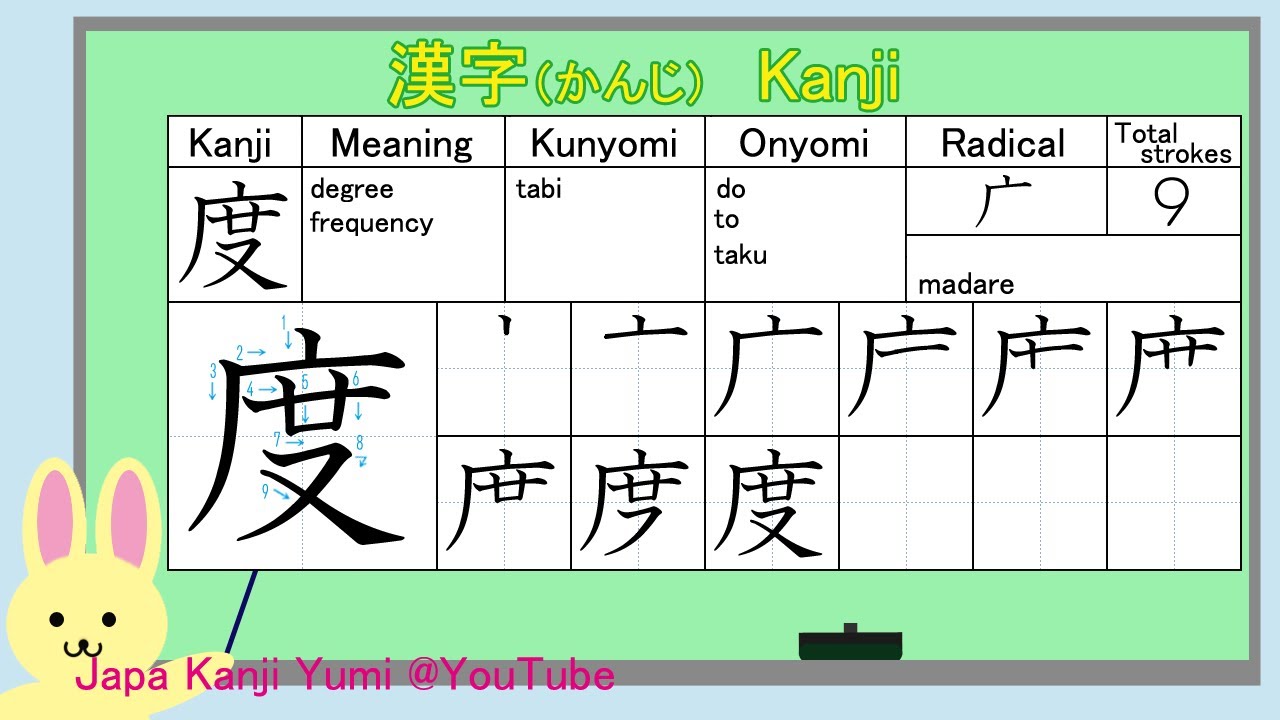 Let's learn Kanji 49 度 - Learn Japanese - YouTube