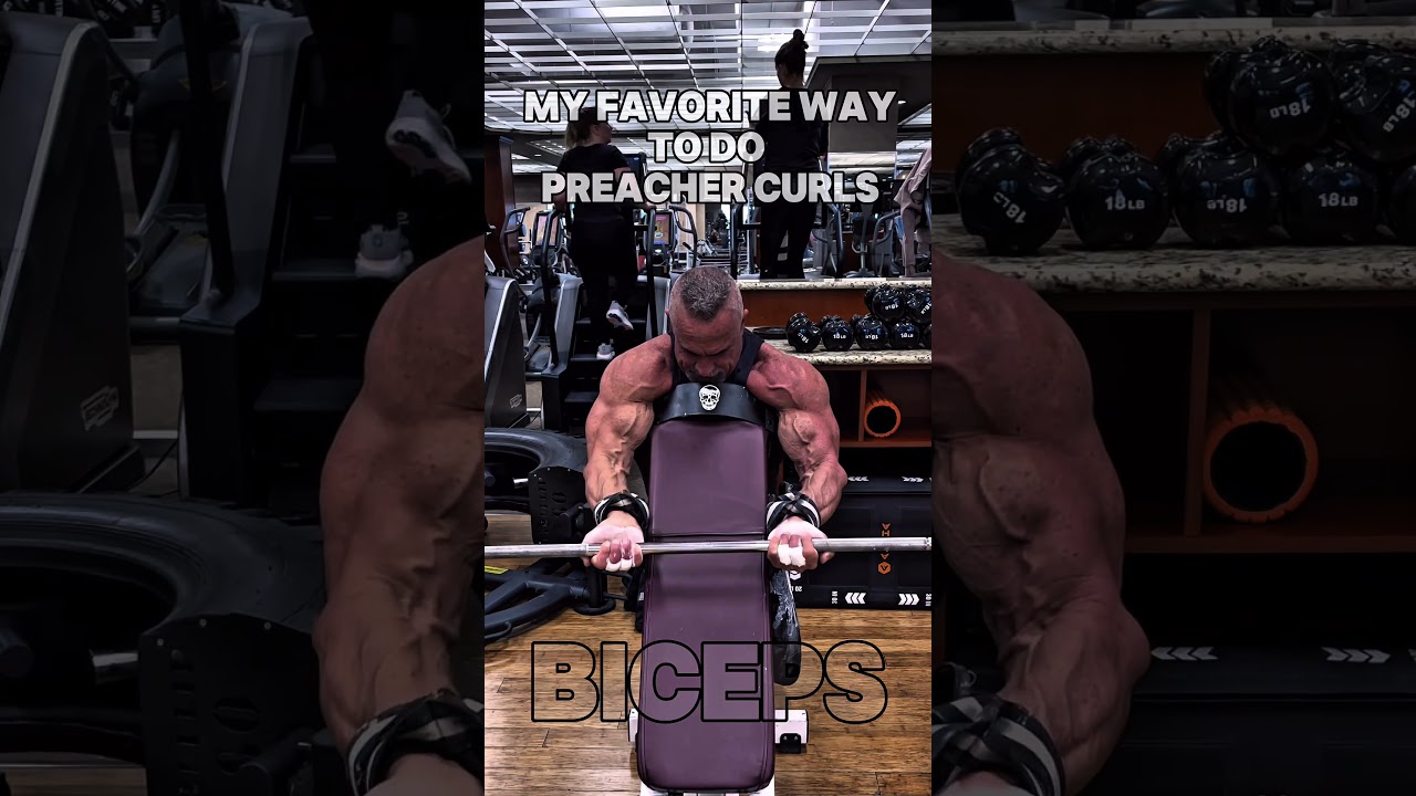 MY FAVORITE WAY TO DO PREACHER CURLS #armblaster #curls #biceps #workout #motivation