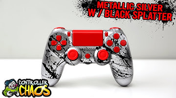 Metallic Silver w/ Black Splatter - Custom Controllers - Controller Chaos