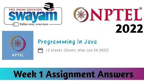 NPTEL Programming In java Assignment 1 Quiz Answers 2022 || unique Jankari