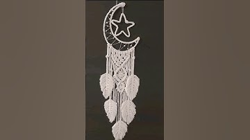 DIY Macrame moon dream catcher #walldecorationideas #macrametutorial #dreamcatcher
