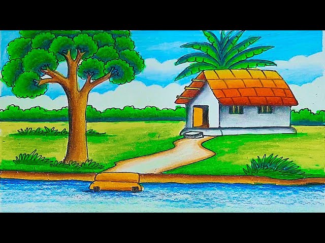 Beautiful Landscape for beginners / drawing competition in school topic  landscape painting - video Dailymotion