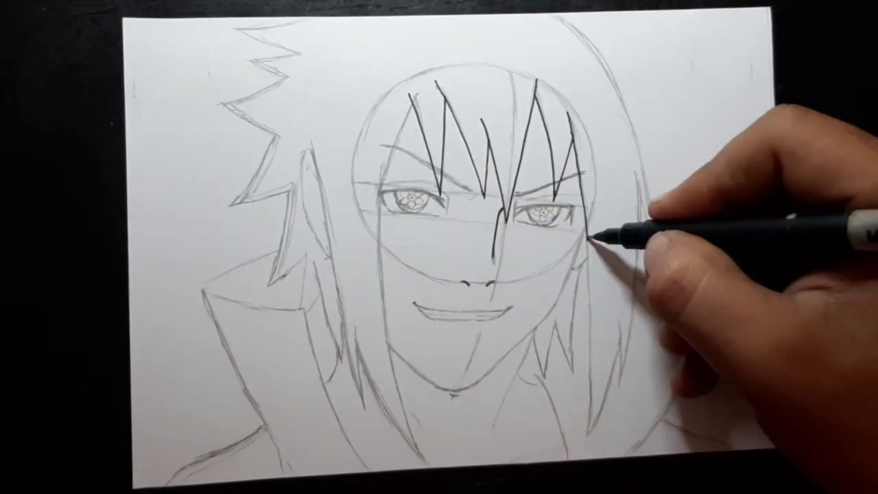 Desenhos fáceis para colorir Sasuke Uchiha 11