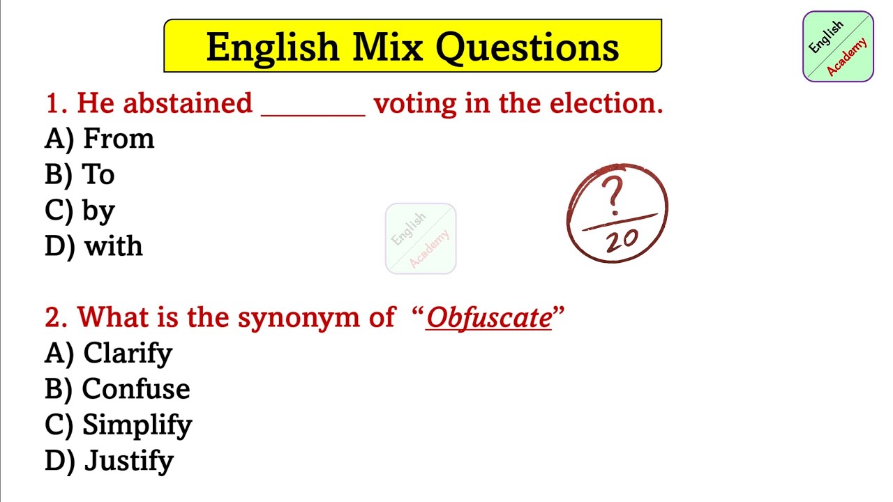 English important Questions set-51, for- All Exams #englishacademybydeepakkr