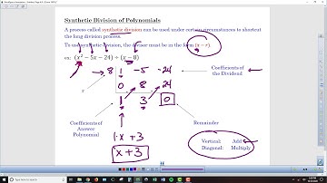 A2PCH Chapter 3-3 Long and Synthetic Division of Polynomials - Lesson Video 2