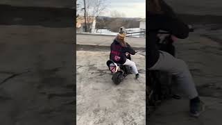 He crashed the mini bike #shorts