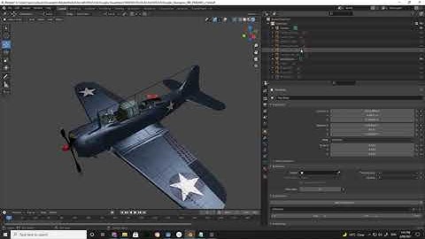 Douglas Dauntless SBD model shown in Blender 2.9