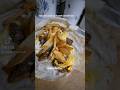 Pull Pork Leftover Breakfast Sandwich In Pita Bread Fries 2 Eggs 