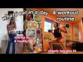 WHAT I EAT & MY WORKOUT ROUTINE | staying fit & eating healthy