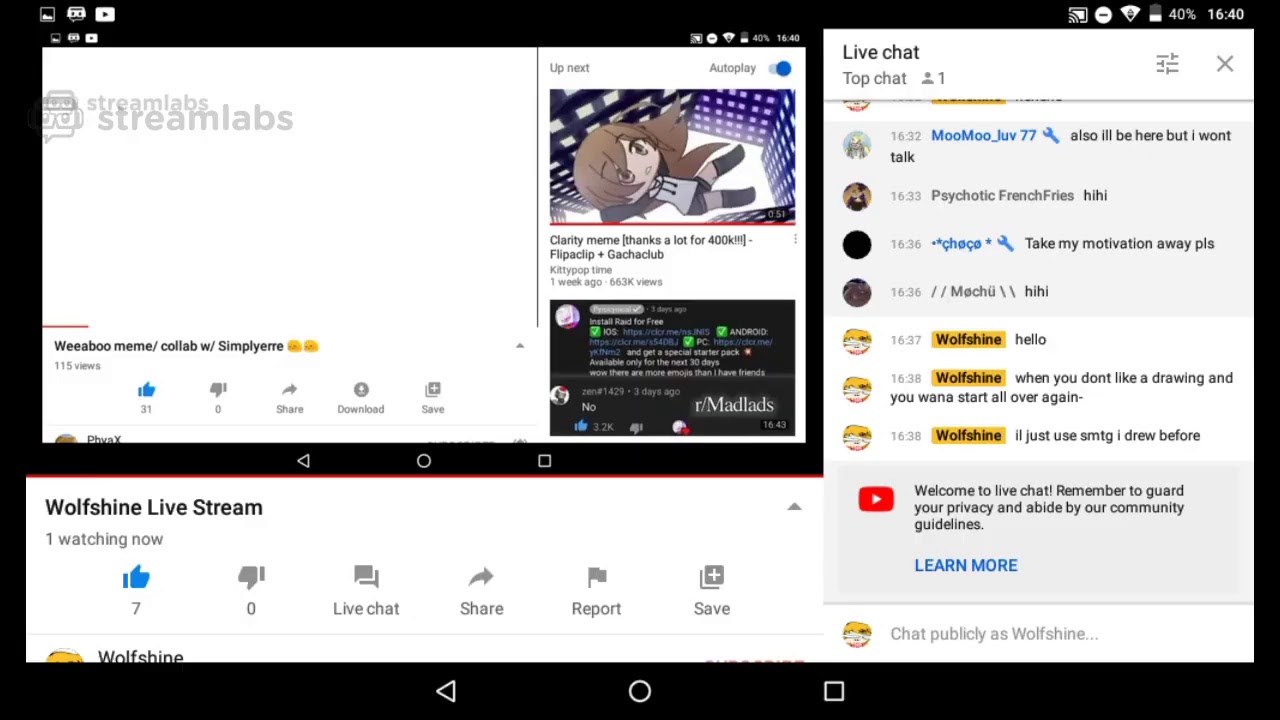 Wolfshine Live Stream