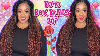 NEW! Sensationnel BOHO BOX BRAID 30” 4x4 Braided lace wig Color T1b-350 + Styles