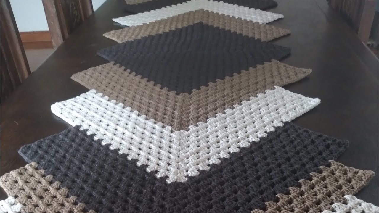 caminho de mesa Degradê em crochê passo a passo