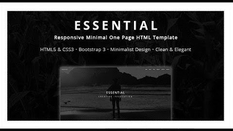 Essential - Responsive Minimal One Page HTML Template | Themeforest Download