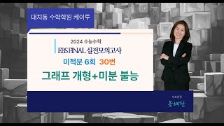 2023년(2024학년도) EBS FINAL 미적분 실전모의고사 6회 30번 풀이 [그래프 개형+미분 불능]