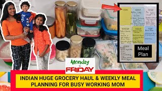 INDIAN WORKING MOM PRODUCTIVE WEEKLY MEAL PLANNING & HUGE GREOCERY SHOPPING VLOG | INDIAN MOM VLOGS|