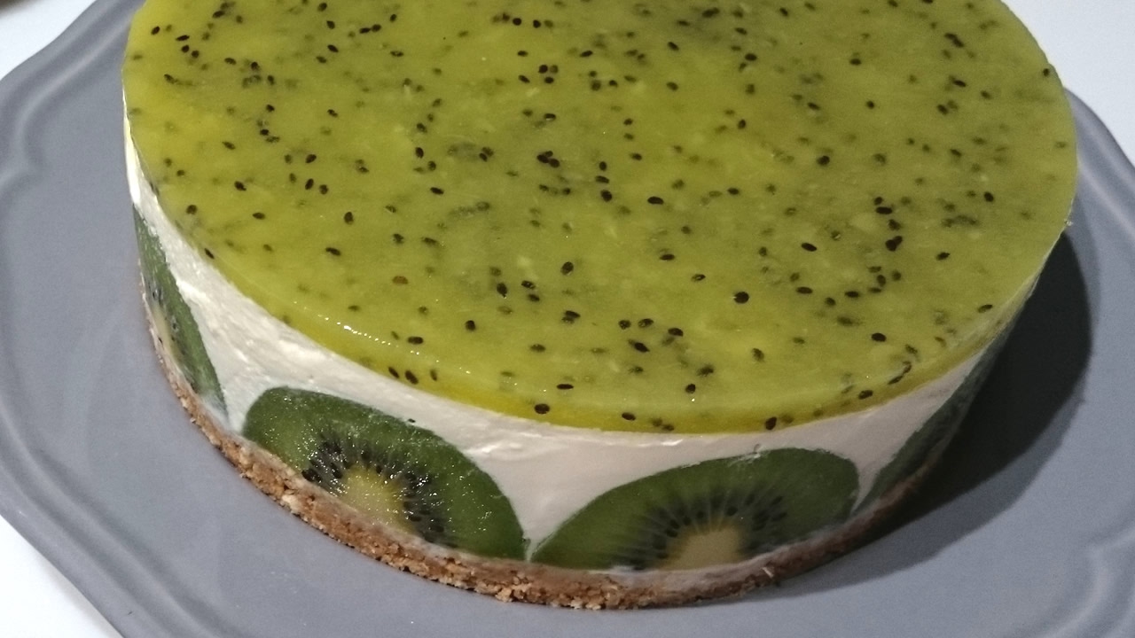 How To Make Kiwi No Bake Cheesecake キウイ レアチーズケーキの作り方 Youtube